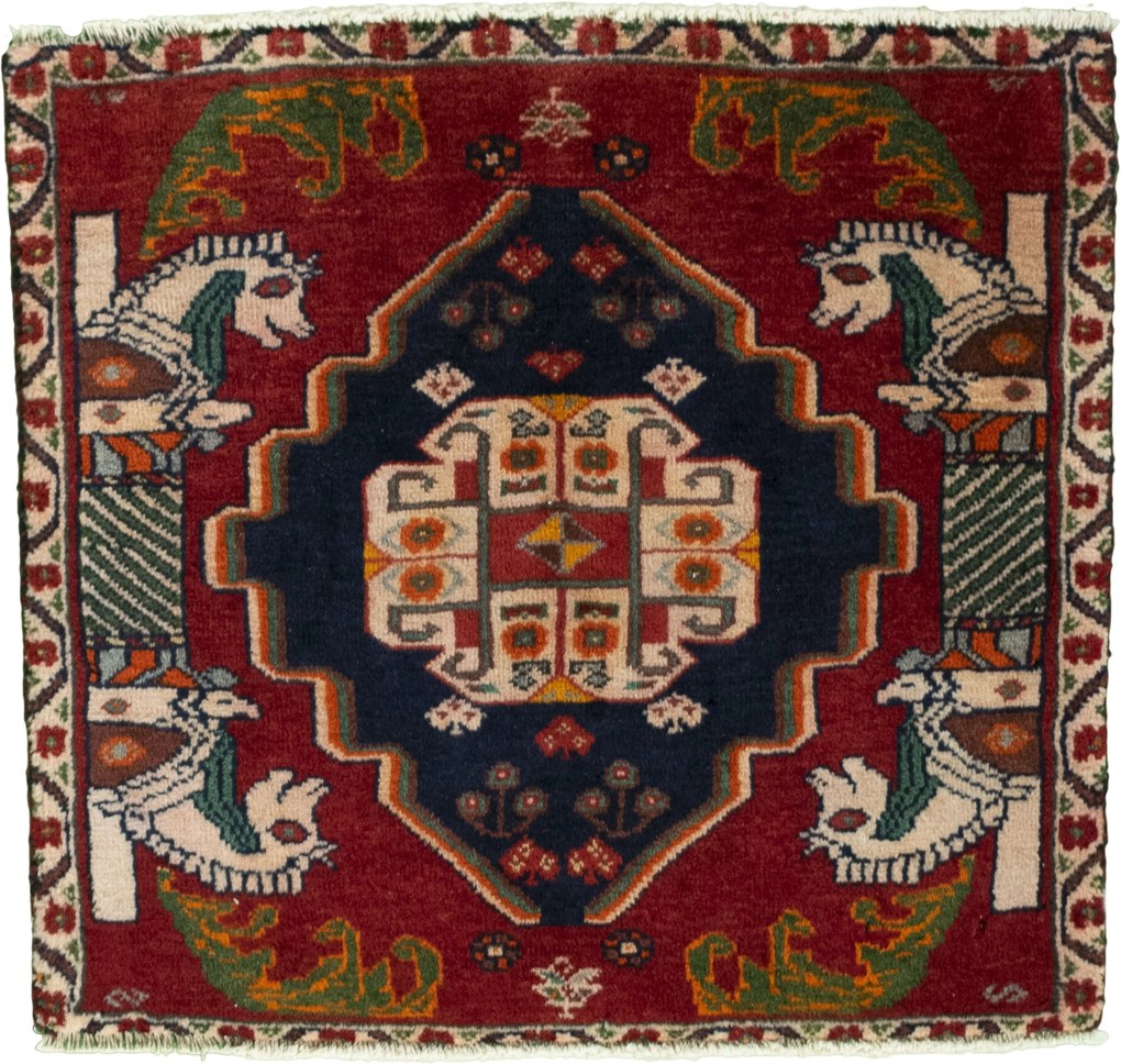 Shiraz Tappeto persiano 50x60 Rosso (Iran) Annodato A Mano