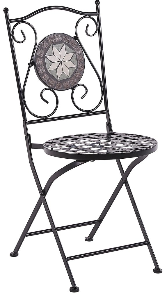 Set di 2 sedie da giardino in metallo nero CARIATI Beliani