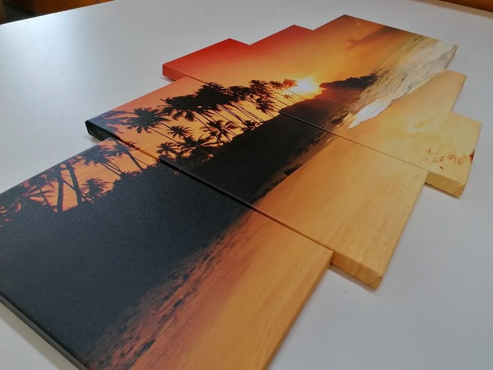 Quadri 5 pezzi – Tramonto in Sri Lanka
