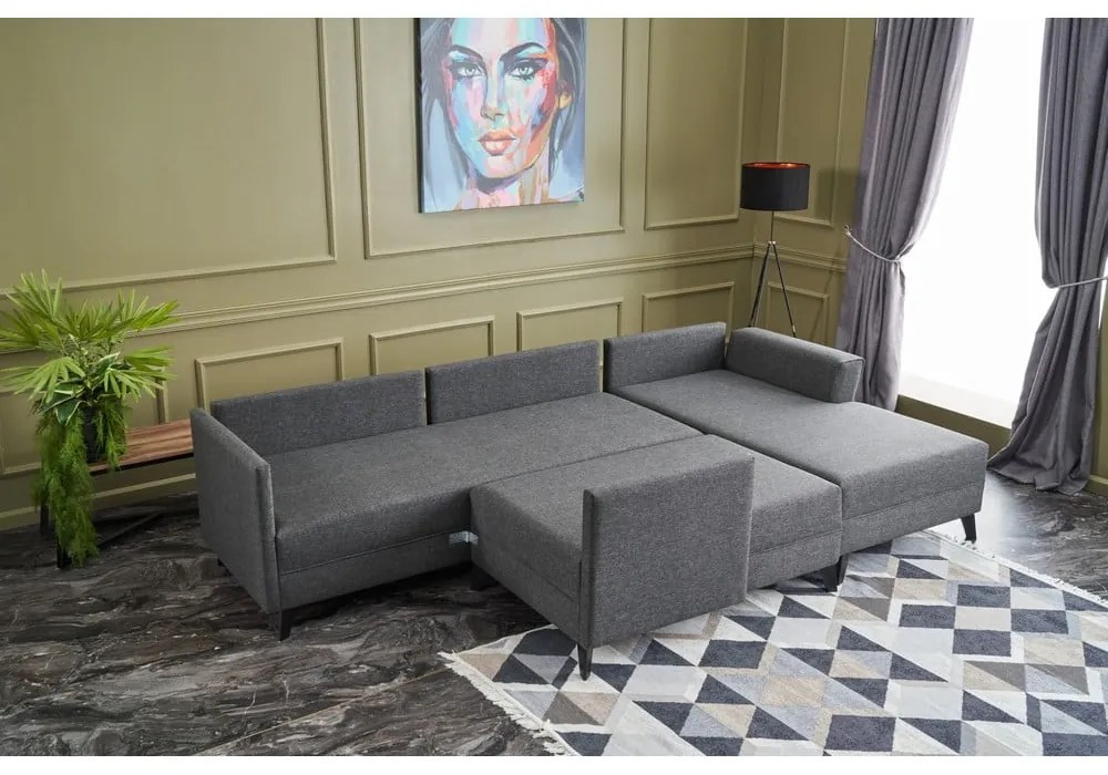 Divano angolare a U antracite Eris - Balcab Home