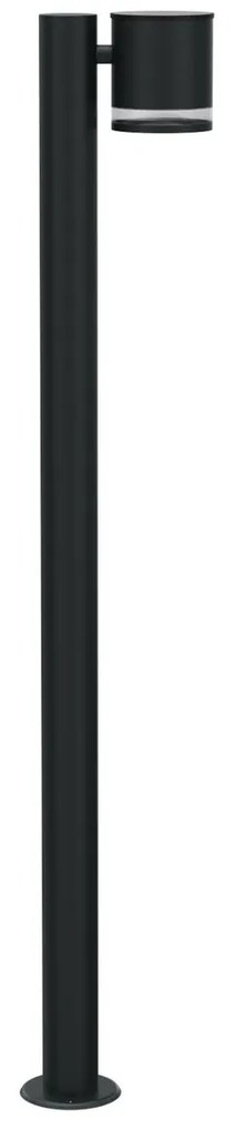 Paletto da Giardino Solare Nero da 100cm IP54 in Alluminio Colore Bianco Naturale 4.000K