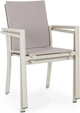 Set 4 Sedie Da Esterno In Alluminio E Textilene Con Braccioli Konnor Rastin Bizzotto