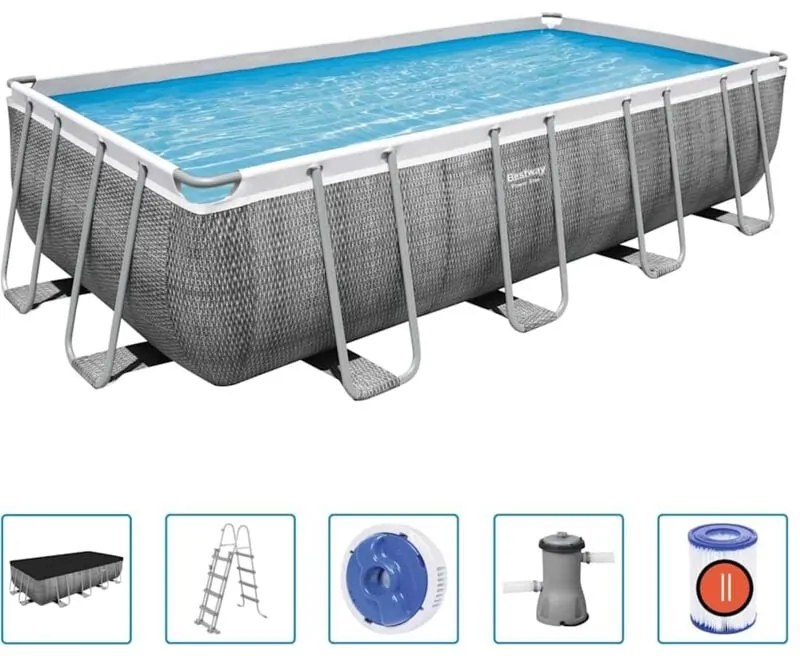 Power Steel Set Piscina Rettangolare 488x244x122 cm Bestway