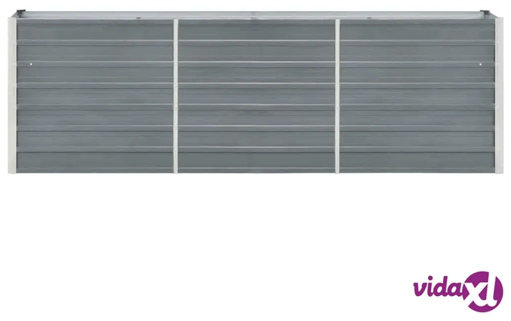 vidaXL Letto Rialzato in Acciaio Zincato 240x40x77 cm Grigio