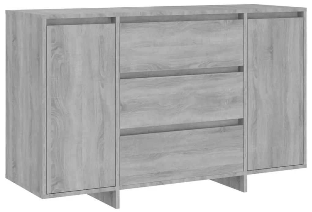 Credenza con 3 cassetti grigio sonoma 120x41x75cm in truciolato