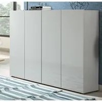 Scarpiera a 4 ante con 5+5 ripiani MISTER made in Italy - Grigio