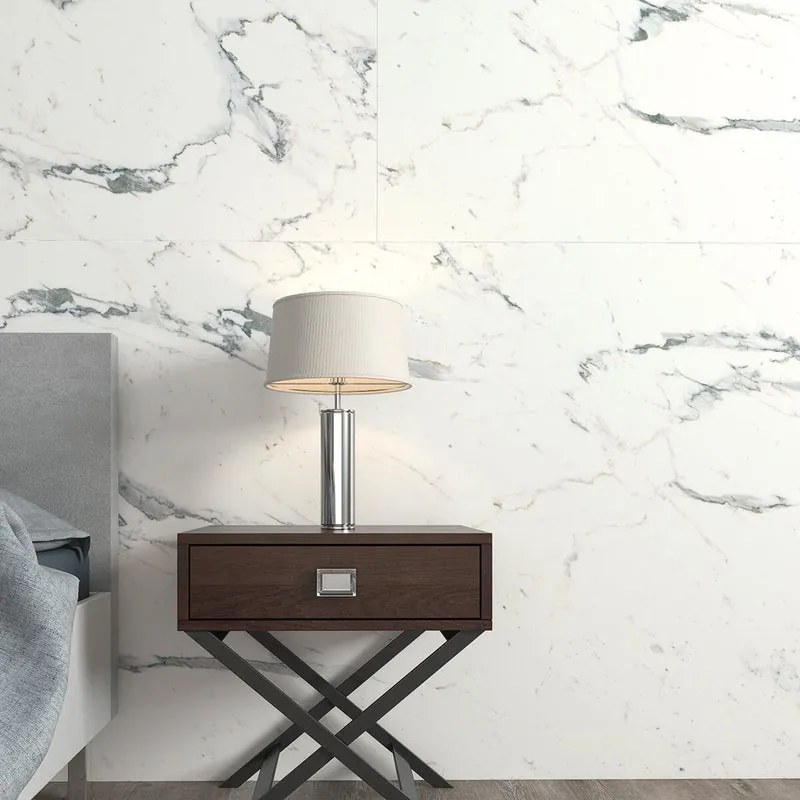 SPC da incollare per pavimento e rivestimento effetto marmo bianco Sp 3 mm CERAMIN Carrara XL 3.065 m²