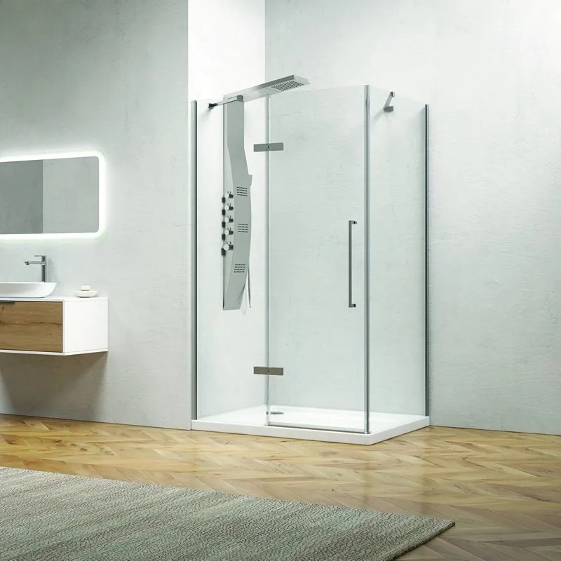 Box doccia 90x80 anta battente sul lato 90 e laterale fisso da 80cm KT5000 - KAMALU
