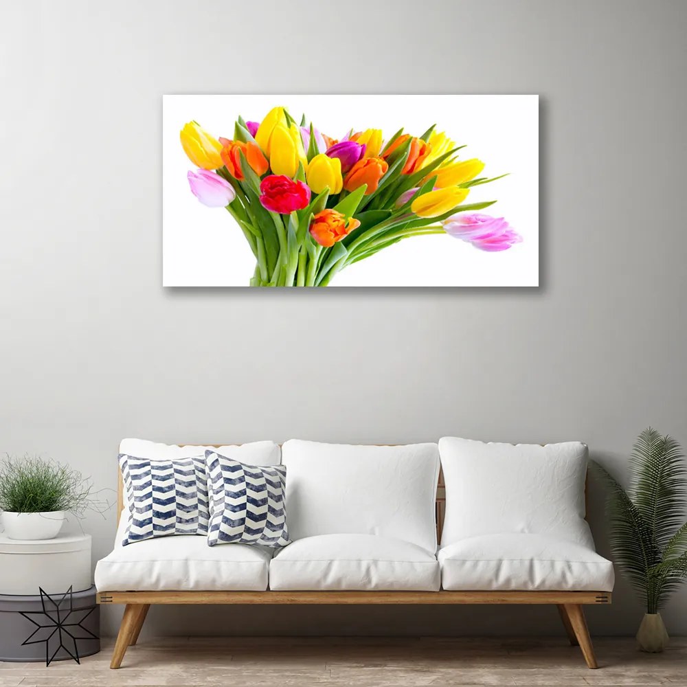 Quadro su tela Tulipani, fiori, piante 100x50 cm