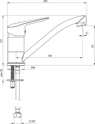 Deante BMO_N26M - Miscelatore per lavabo BORO 12,7 cm nero