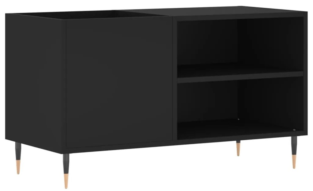 Mobile porta dischi nero 85x38x48 cm in legno multistrato
