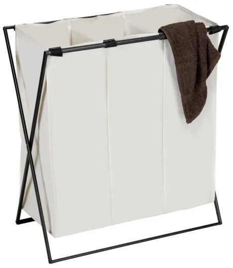 WENKO 71298800 - Cesto portabiancheria TRIO 69x76 cm crema/nero
