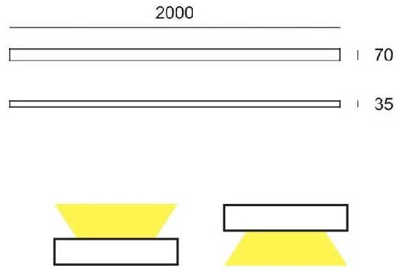 Applique cm.200 1 led b.co-WW