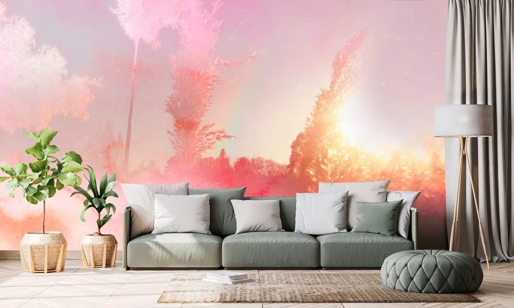 Carta da parati – Atmosfera autunnale in rosa