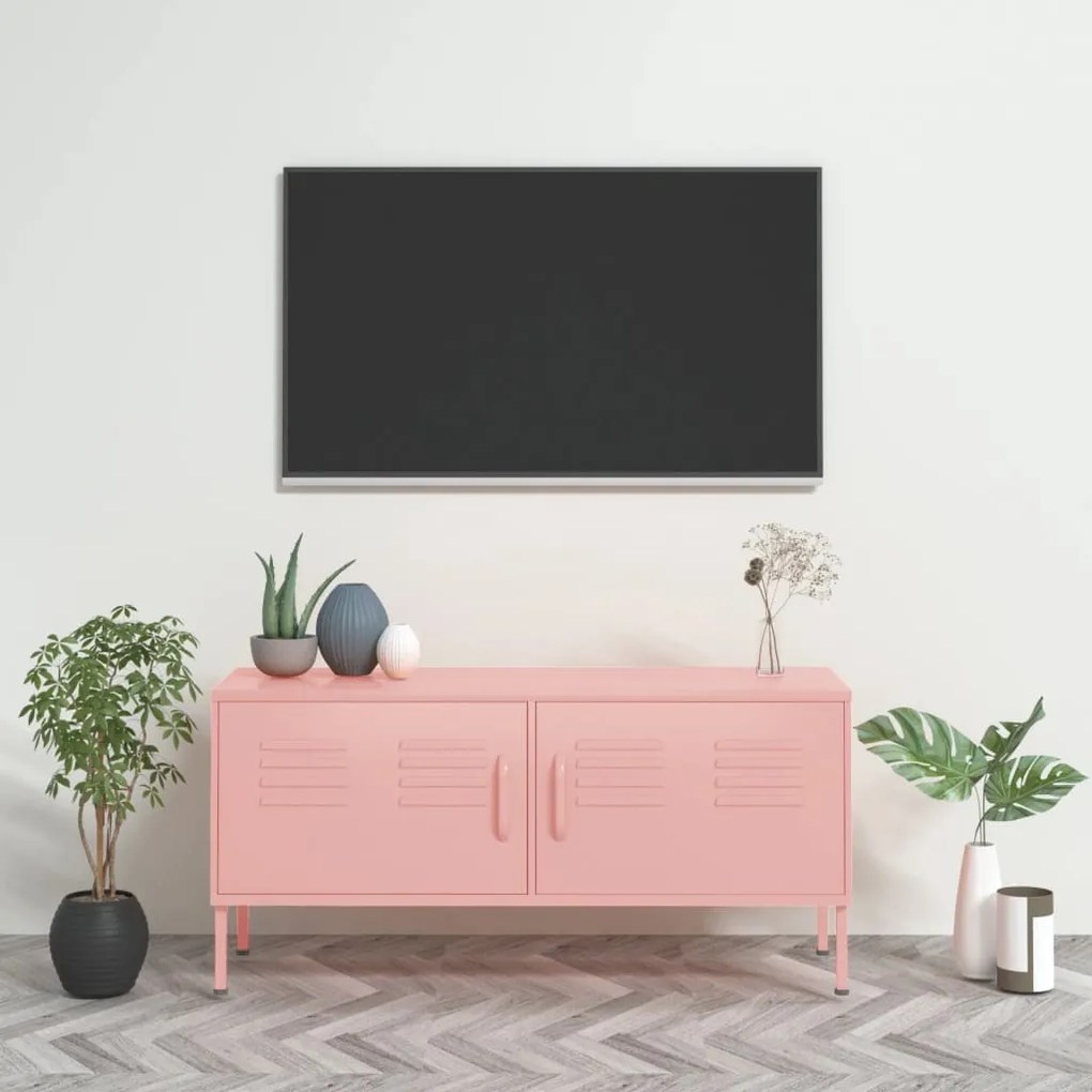 Mobile Tv Rosa 105x35x50 Cm İn Acciaio /