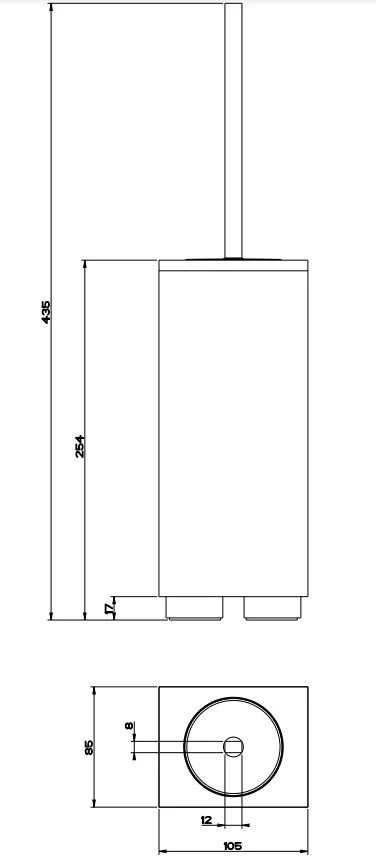 Porta scopino da appoggio bianco cromo rettangolo 20843 gessi