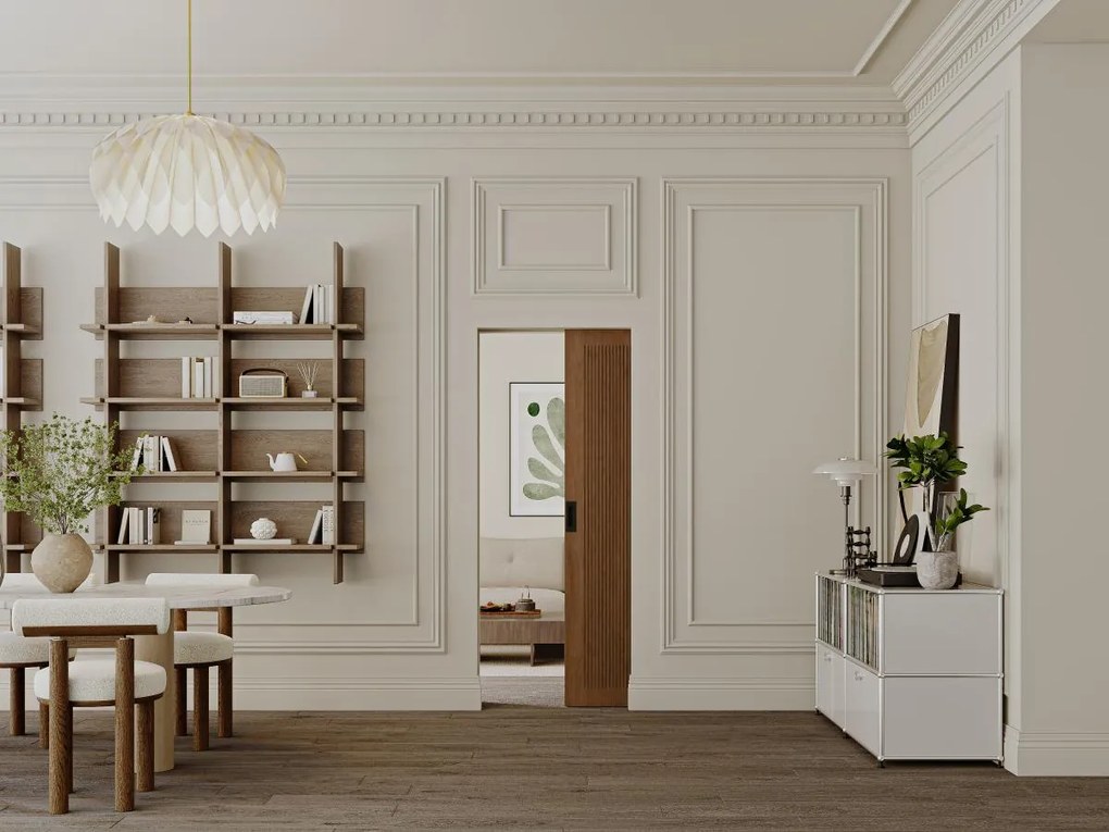 Porta scorrevole con sistema a incasso H205 x L73 cm in MDF e Legno Naturale scuro - SANDORA