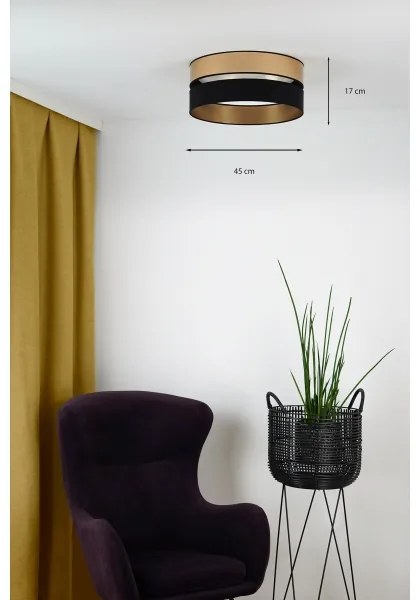 Brilagi - Plafoniera LED ROYAL LED/24W/230V diametro 45 cm nero/oro