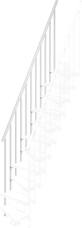 Balaustra in kit IRIS Saba in acciaio bianco, corrimano in pvc bianco, L 95 cm fissaggio a pavimento