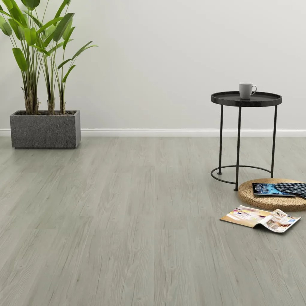 Listoni Per Pavimenti Autoadesivi 4,46 M² 3 Mm İn Pvc Grigio /