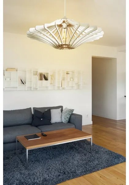 Lampadario a sospensione con filo 1xE27/60W/230V bianco diametro 59 cm