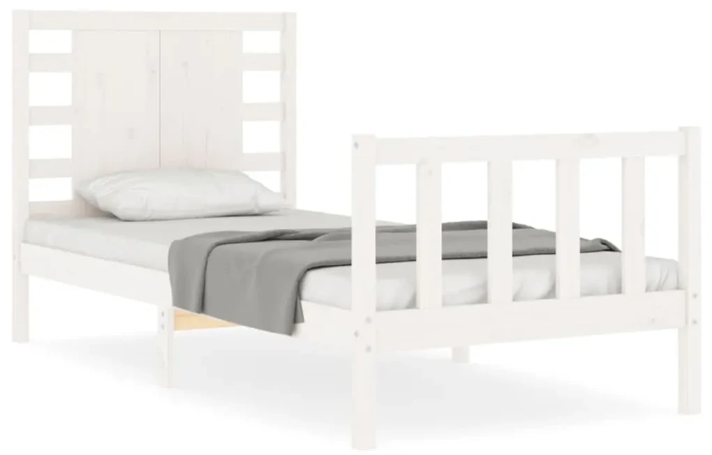 Giroletto con testiera bianco small single legno massello