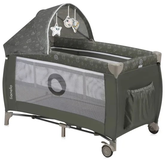 Lionelo - Lettino da viaggio SVEN PLUS Beige Oliva
