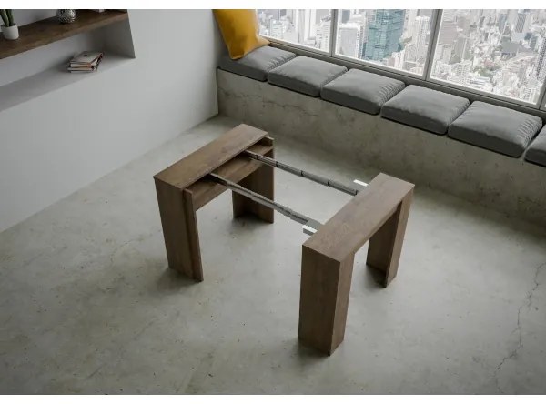 Consolle allungabile salvaspazio fino a 10 persone BASIC SMALL Noce