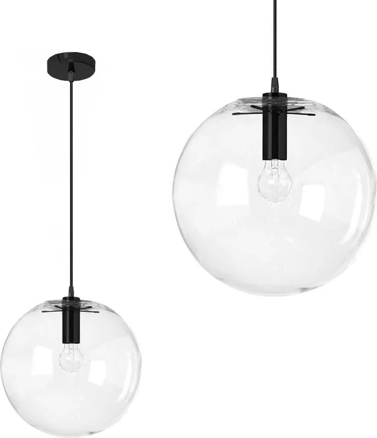 Lampada da soffitto pensile di vetro Lassi Black 20 cm