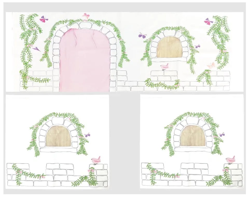 Set di 3 tende da letto in cotone Birdy - Vipack