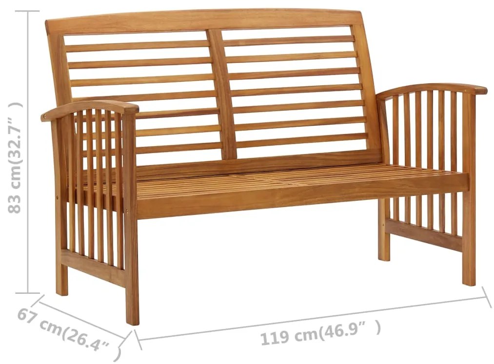 Set Divani da Giardino 5 pz in Legno Massello di Acacia