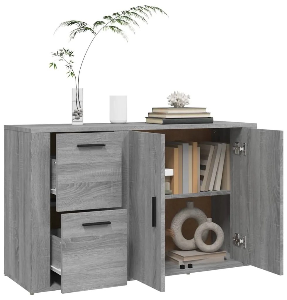 Credenza grigio sonoma 100x33x59,5 cm in legno multistrato