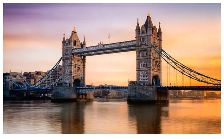 Fotomurale  Alba sopra la Tower Bridge  Colore Grigio, Dimensioni e Misure 450x270