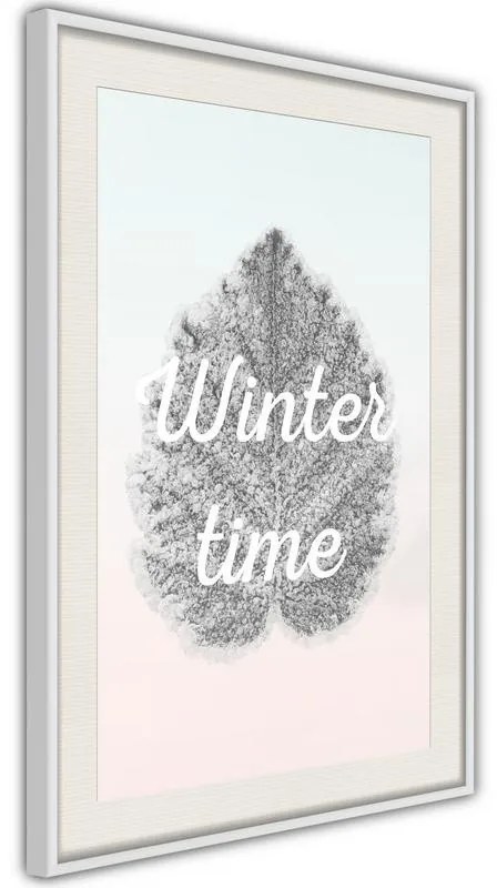 Poster  Winter Leaf  Cornice Quadri Cornice nera con pass-partout, Larghezza x Altezza Home decor 30x45