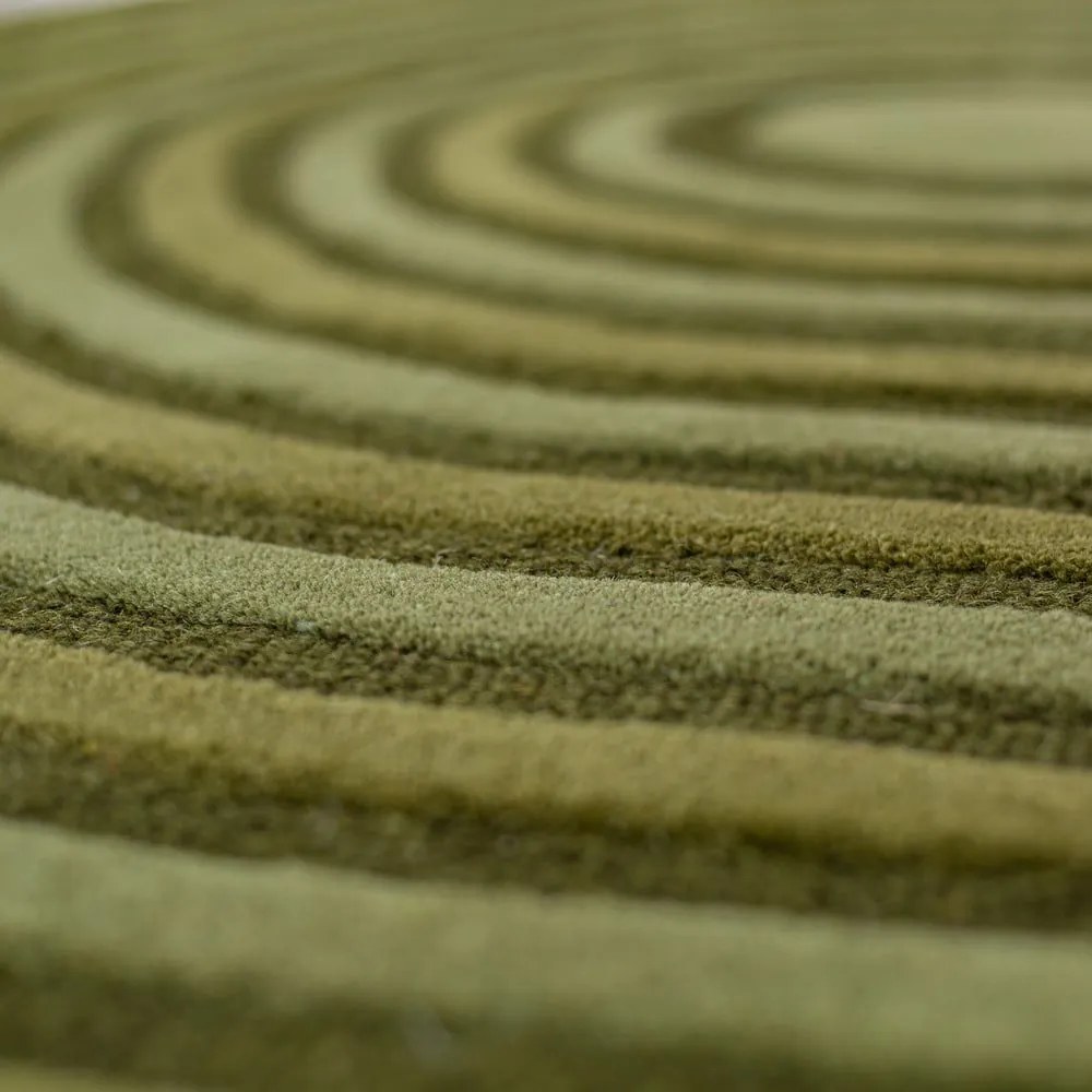 Tappeto verde in lana tessuto a mano 150x240 cm Conway Retro – Flair Rugs