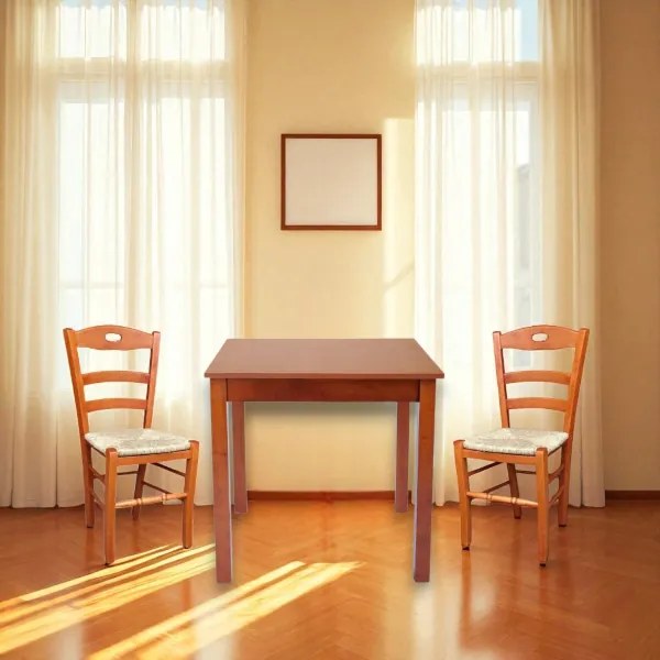 Tavolo fisso in legno con gamba quadrata RISTORANTE misura 90x90 CILIEGIO