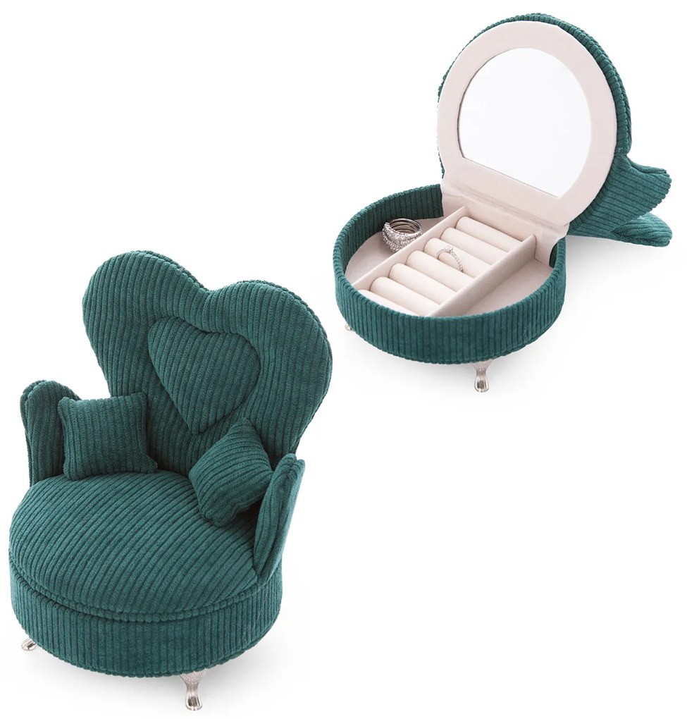 Poltroncina portagioie verde 16x11x18 cm