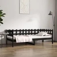 Dormeuse Nera 80x200 cm in Legno Massello di Pino cod mxl 59139