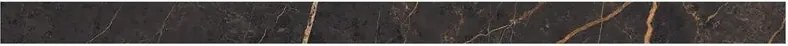 Piastrella battiscopa SAINT LAURENT in gres porcellanato nero lucido L 120 x H 6.5 cm x Sp 0.9 mm confezione da 12 ml