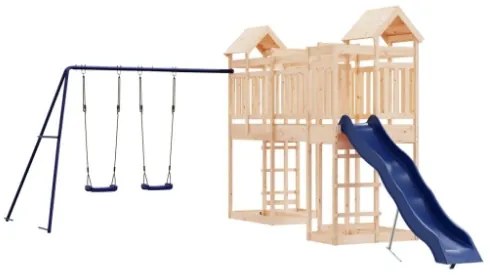 Set da Gioco da Esterno in Legno Massello di Pino