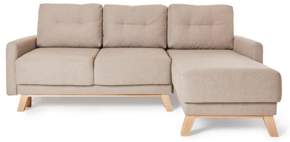 Divano letto variabile beige ad angolo Pop - Bonami Selection