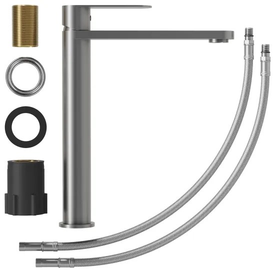 Miscelatore per lavabo TARNBY 27,3 cm, colore grigio verniciato a polvere