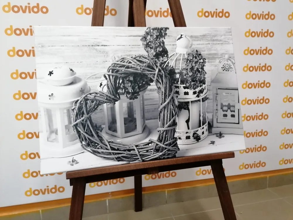 Quadro su tela – In atmosfera vintage in bianco e nero