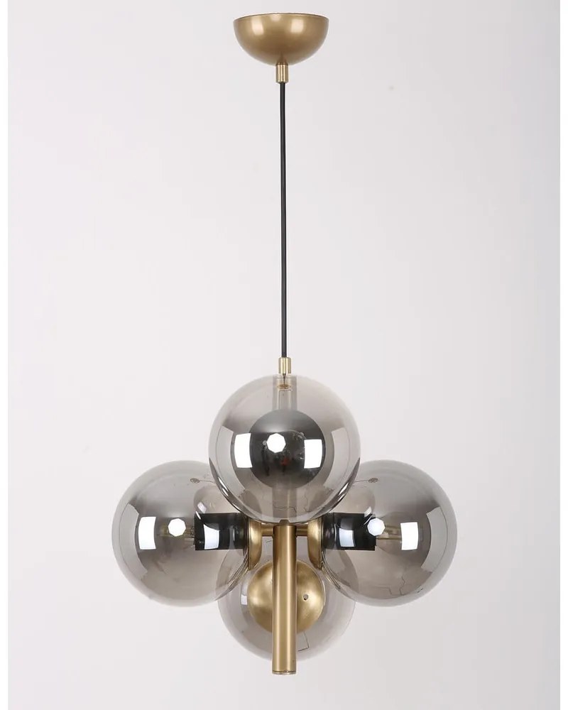 Lampada a sospensione con paralume in vetro grigio-oro ø 15 cm Forte - Squid Lighting