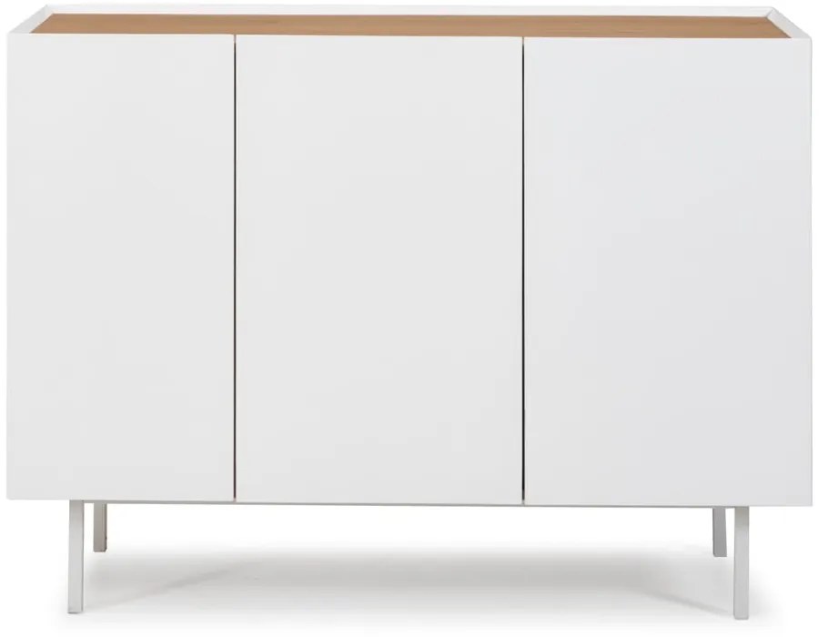 Cassettiera bassa bianca effetto rovere 110x85 cm Arista - Teulat