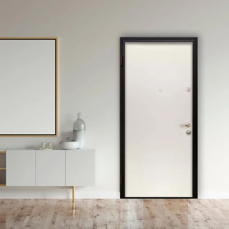 Porta blindata MASTER Rain All L 90 x H 210 cm in alluminio verde/bianco, apertura spingere a sinistra, falso telaio incluso