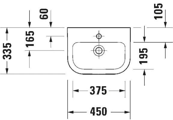 Duravit 7484500002 - Lavabo sospeso D-CODE 45x33,5 cm ceramica/bianco lucido