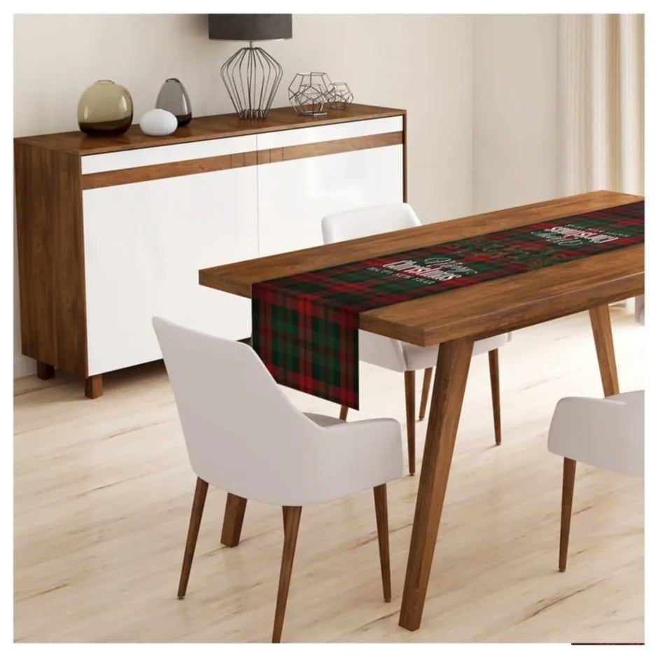 Set di 4 federe natalizie e runner da tavola Tartan Christmas - Minimalist Cushion Covers