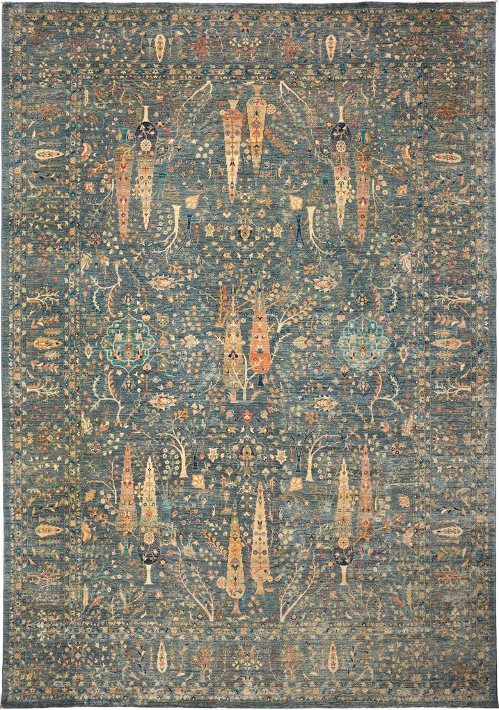 Samarkand Tappeto 300 x 430 Blu (Pakistan) Annodato A Mano