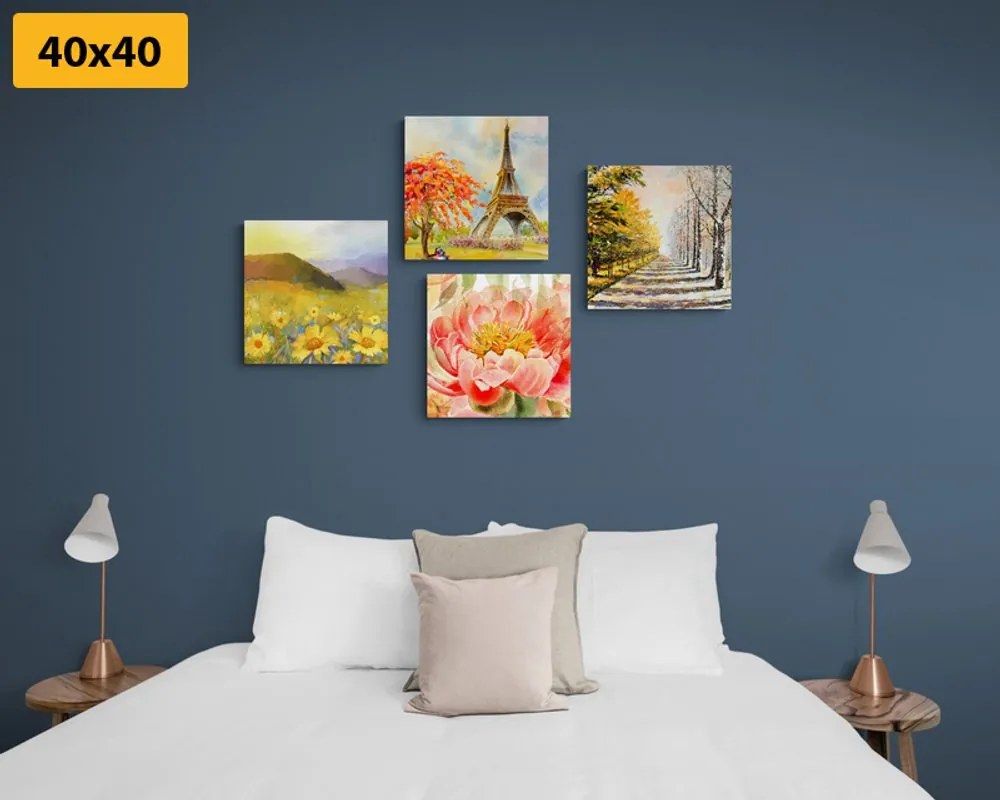 Set di quadri – Pittura a olio in stile romantico